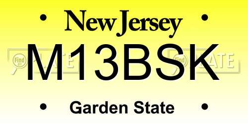 M13BSK New Jersey License Plate