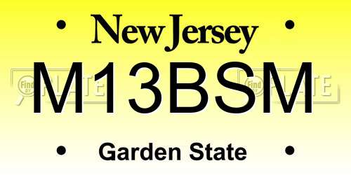 M13BSM New Jersey License Plate