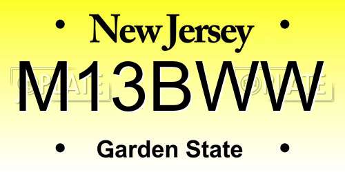 M13BWW New Jersey License Plate