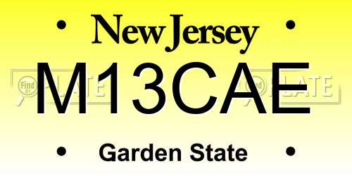 M13CAE New Jersey License Plate