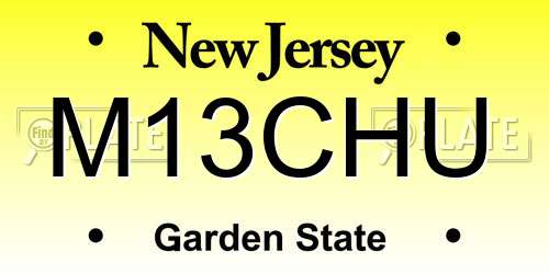 M13CHU New Jersey License Plate