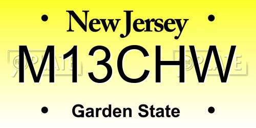M13CHW New Jersey License Plate