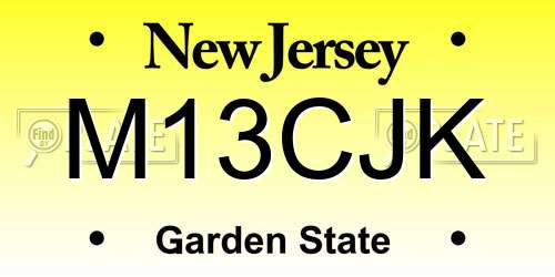 M13CJK New Jersey License Plate
