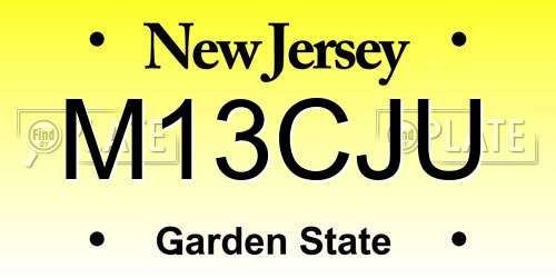 M13CJU New Jersey License Plate