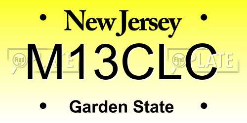 M13CLC New Jersey License Plate