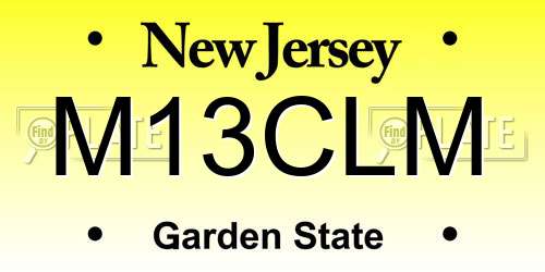 M13CLM New Jersey License Plate
