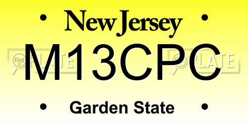 M13CPC New Jersey License Plate