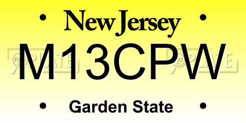 M13CPW New Jersey License Plate