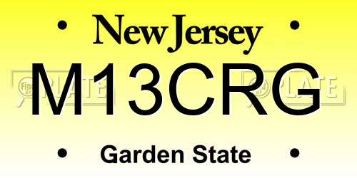 M13CRG New Jersey License Plate