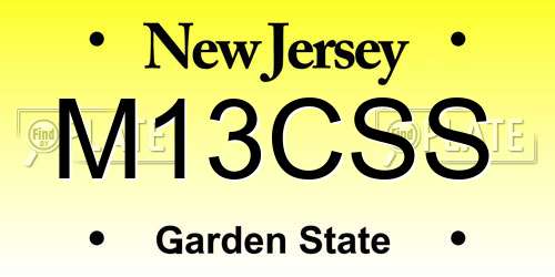 M13CSS New Jersey License Plate