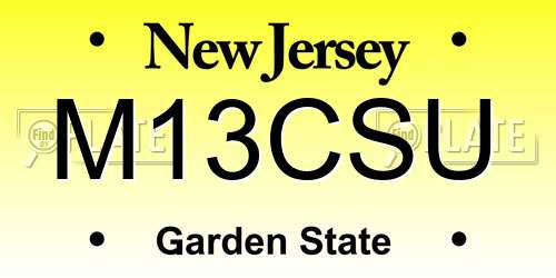M13CSU New Jersey License Plate