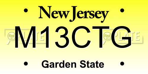 M13CTG New Jersey License Plate