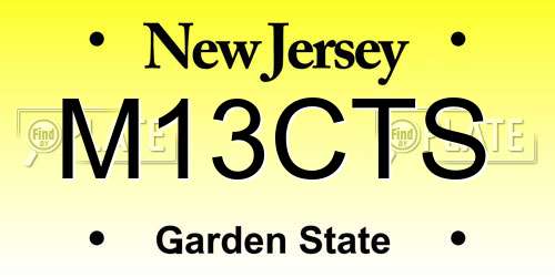 M13CTS New Jersey License Plate