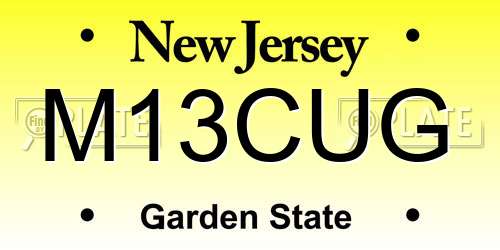 M13CUG New Jersey License Plate
