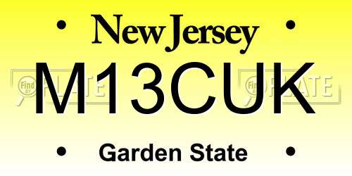 M13CUK New Jersey License Plate