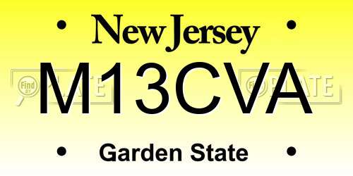 M13CVA New Jersey License Plate