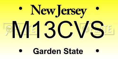 M13CVS New Jersey License Plate
