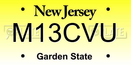 M13CVU New Jersey License Plate