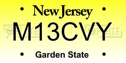 M13CVY New Jersey License Plate