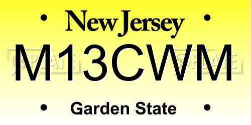 M13CWM New Jersey License Plate