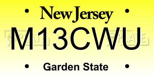 M13CWU New Jersey License Plate