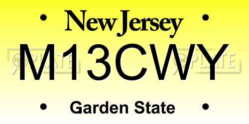 M13CWY New Jersey License Plate