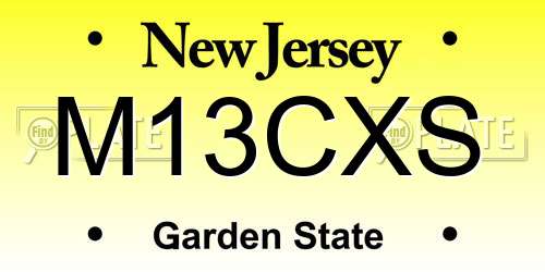M13CXS New Jersey License Plate