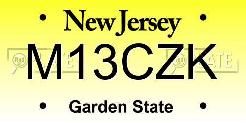 M13CZK New Jersey License Plate