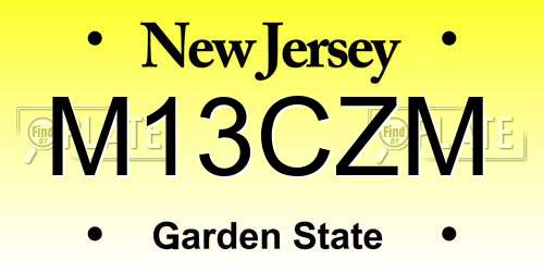M13CZM New Jersey License Plate