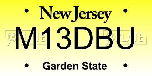 M13DBU New Jersey License Plate