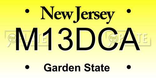 M13DCA New Jersey License Plate