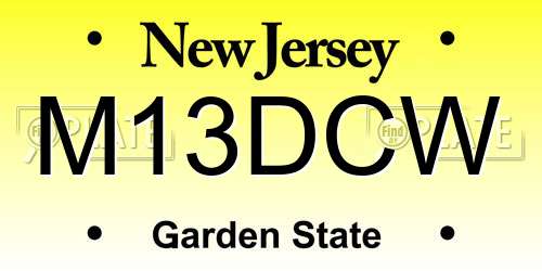 M13DCW New Jersey License Plate