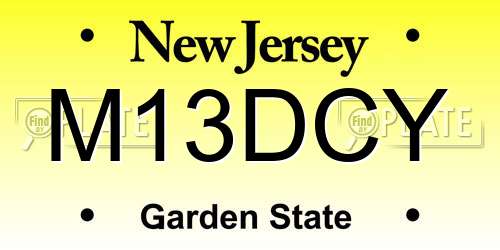 M13DCY New Jersey License Plate