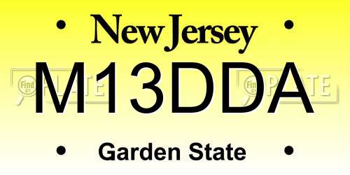 M13DDA New Jersey License Plate