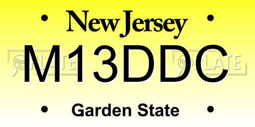 M13DDC New Jersey License Plate