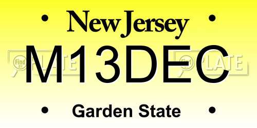 M13DEC New Jersey License Plate