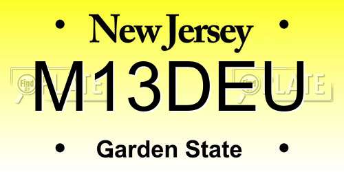 M13DEU New Jersey License Plate