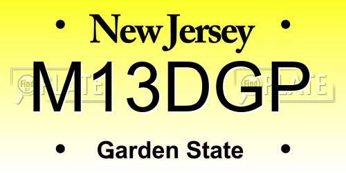 M13DGP New Jersey License Plate