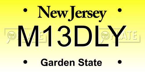 M13DLY New Jersey License Plate