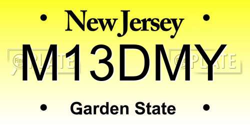 M13DMY New Jersey License Plate