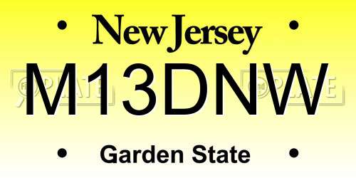 M13DNW New Jersey License Plate