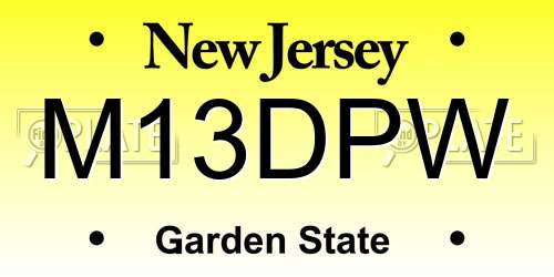 M13DPW New Jersey License Plate