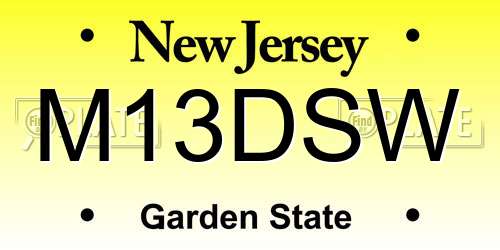 M13DSW New Jersey License Plate