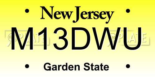 M13DWU New Jersey License Plate