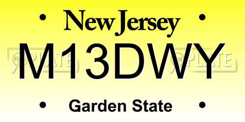 M13DWY New Jersey License Plate