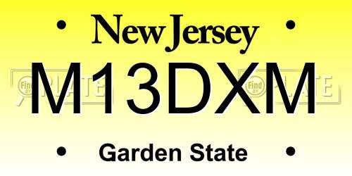 M13DXM New Jersey License Plate