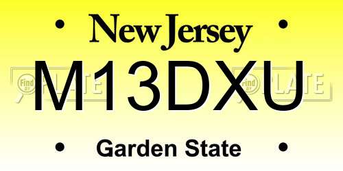M13DXU New Jersey License Plate