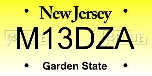 M13DZA New Jersey License Plate