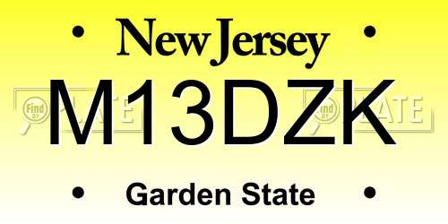 M13DZK New Jersey License Plate