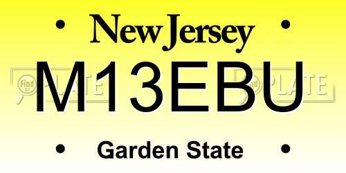 M13EBU New Jersey License Plate